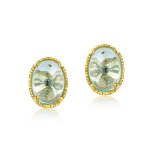 S925 Sterling Silver Jewelry Earrings Natural Sky Blue Topaz Gemstone Simple Luxury Earrings