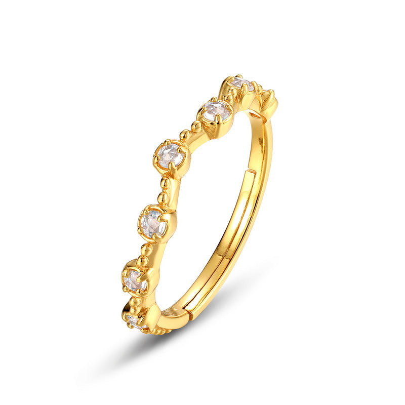 S925 Sterling Silver Jewelry Ring Natural Clear Quartz Gemstone Fashion Style Rings
