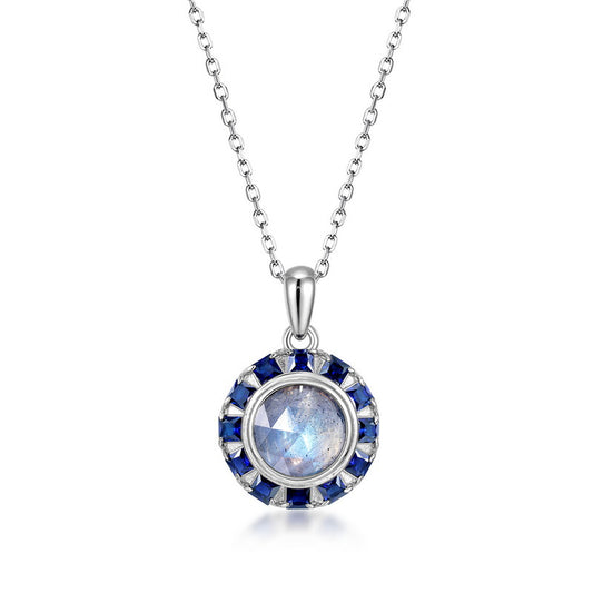 S925 Sterling Silver Jewelry Pendants Natural Labradorite Gemstone Choker Necklace Charms