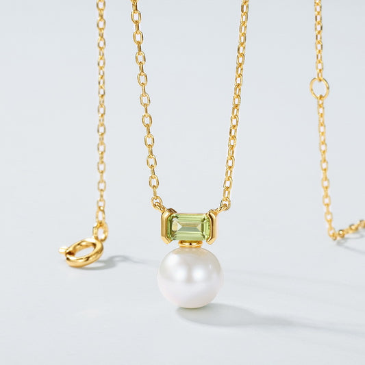 S925 Sterling Silver Jewelry Necklace Natural Freshwater Pearl Fashion Charms Necklace