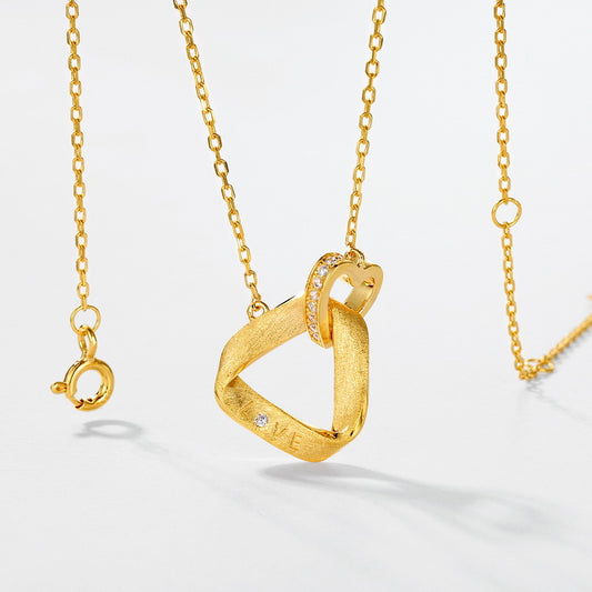 S925 Sterling Silver Jewelry Necklace White Zircon Gemstone Brushed Finish Charms Necklaces