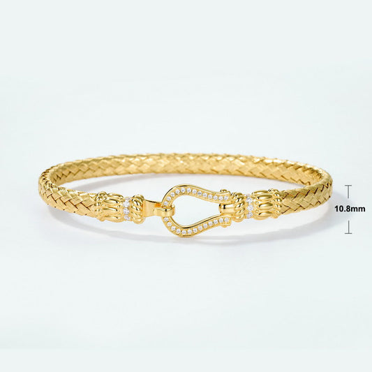 S925 Sterling Silver Jewelry Bangle Hand Made Wire Drawing Craft Silky Surface Texture Knitting Style Bangles