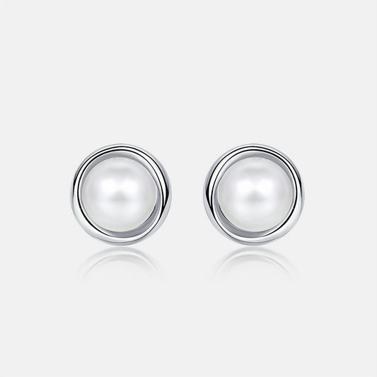 S925 Sterling Silver Jewelry Earrings Natural Freshwater Pearl Gemstone Simple Luxury Earrings