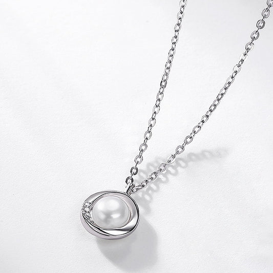 S925 Sterling Silver Jewelry Necklace Natural Freshwater Pearl Gemstone Simple Luxury Necklace