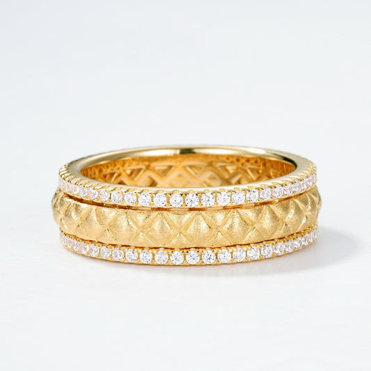 S925 Sterling Silver Jewelry Ring Hand Made Wire Drawing Craft Silky Surface Rotable Style Band Rings