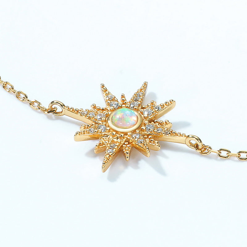 S925 Sterling Silver Jewelry Bracelet Opal Gemstone Starlight Style Luxury Bracelets