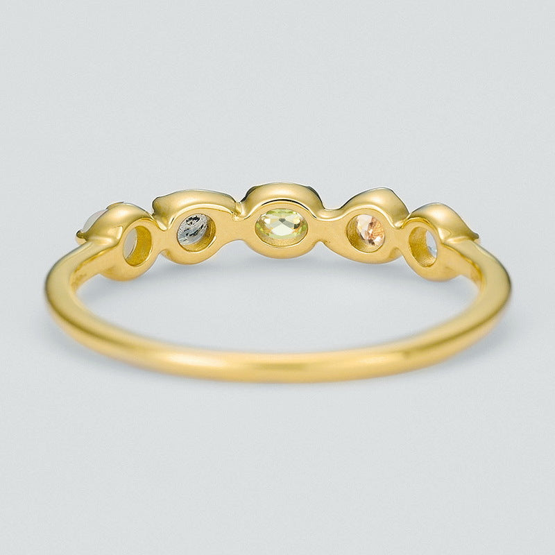 S925 Sterling Silver Jewelry Rings Natural Peridot Custom Made Simple Luxury Ring