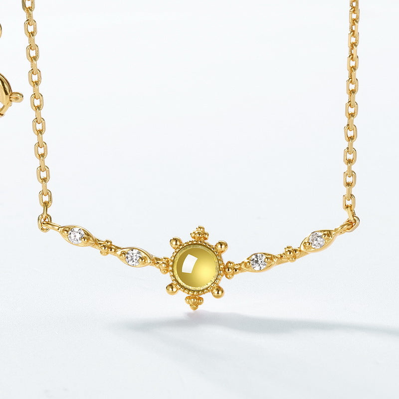 S925 Sterling Silver Jewelry Necklaces Peridot Gemstone Fashion Simple Luxury Necklace