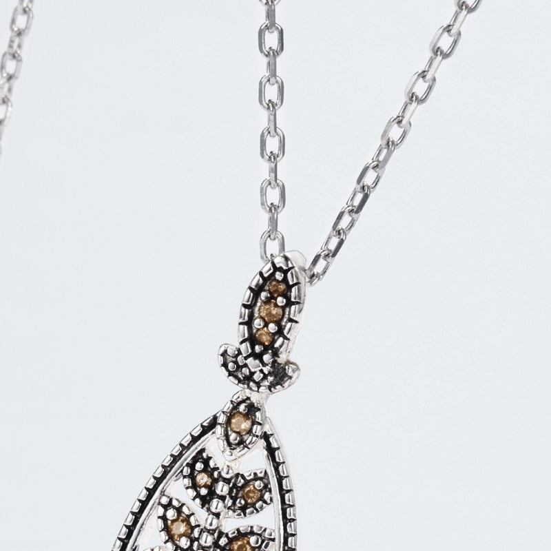 S925 Sterling Silver Jewelry Pendants Lab Grown Emerald Gemstone Vintage Style Necklace Charms