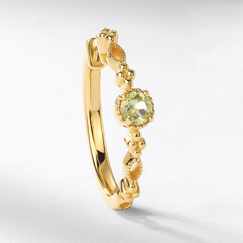 S925 Sterling Silver Jewelry Earrings Peridot Gemstone Vintage Style Hoop Earrings