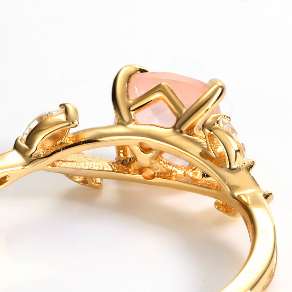 S925 Sterling Silver Jewelry Rings Natural Rose Quartz Gemstone Fashion Luxury Ring