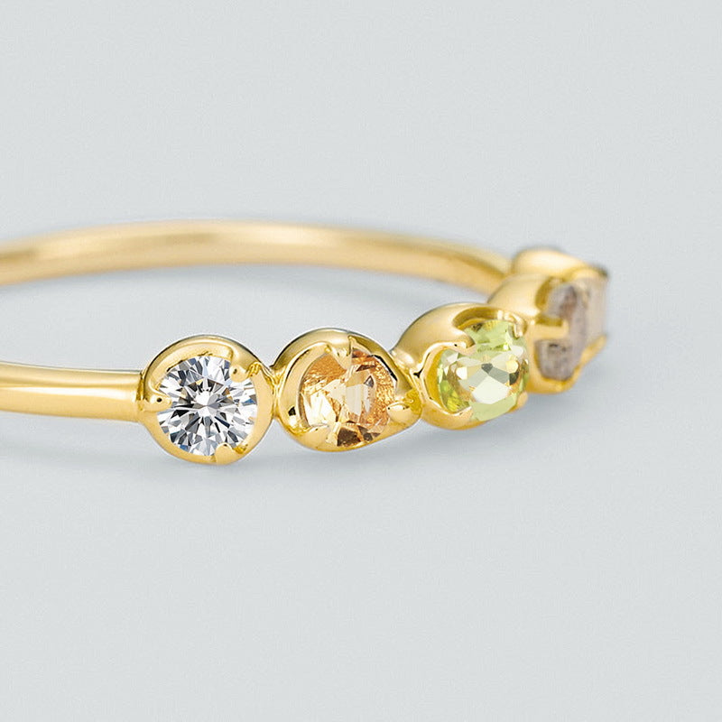 S925 Sterling Silver Jewelry Rings Natural Peridot Custom Made Simple Luxury Ring