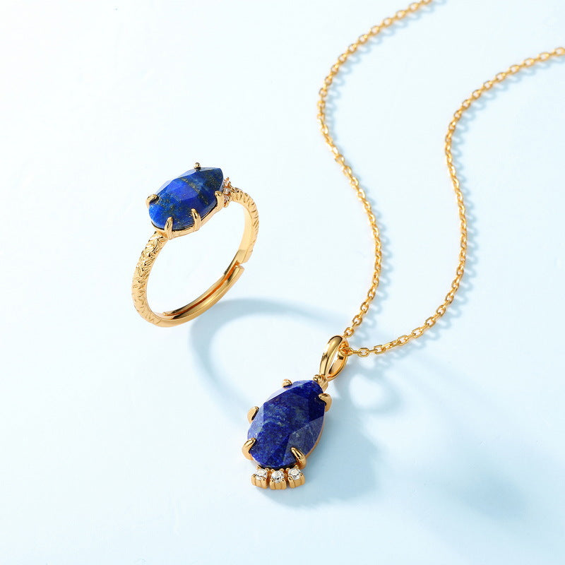 S925 Sterling Silver Jewelry Pendants Natural Lapis Lazuli Gemstone Choker Necklace Charms