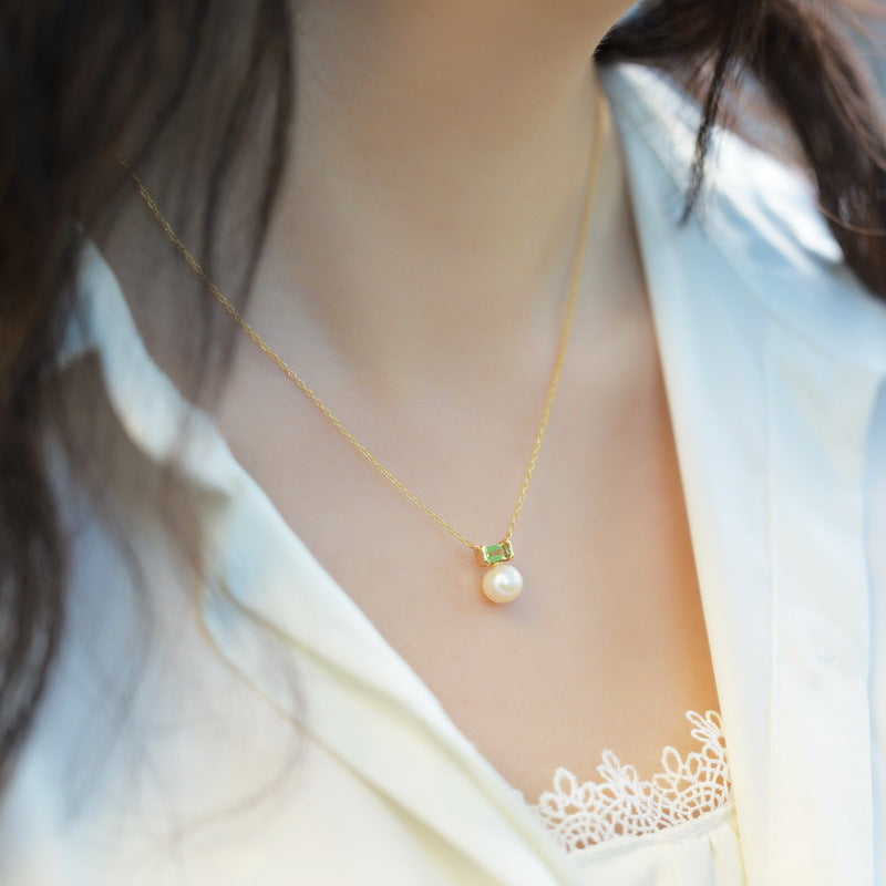 S925 Sterling Silver Jewelry Necklace Natural Freshwater Pearl Fashion Charms Necklace