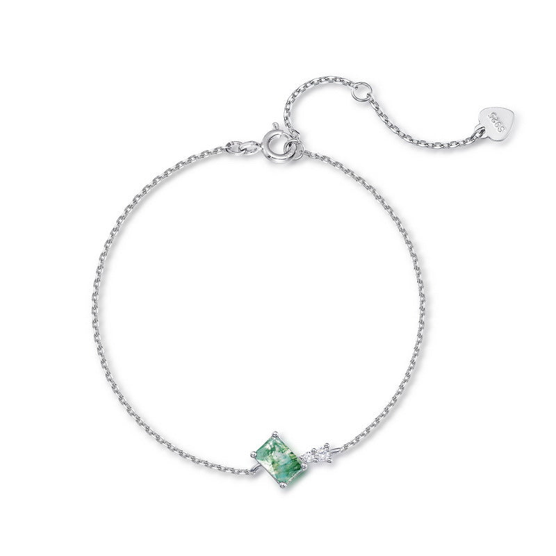 S925 Sterling Silver Jewelry Bracelet Natural London Blue Topaz Gemstone Chain Bracelets