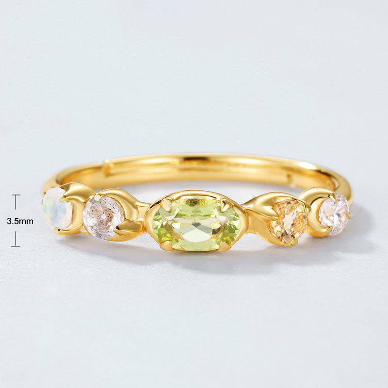 S925 Sterling Silver Jewelry Rings Natural Peridot Custom Made Simple Luxury Ring