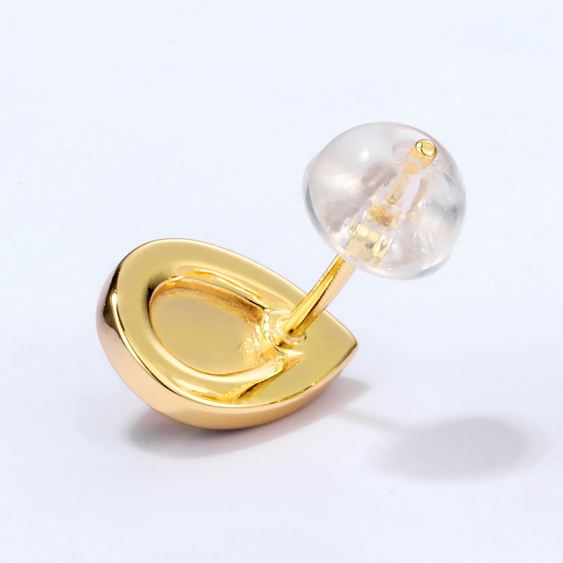 S925 Sterling Silver Jewelry Earrings Natural Amber Vintage Enamel Water Drop Style Earrings