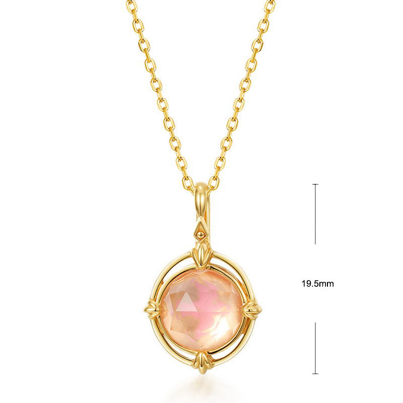 S925 Sterling Silver Jewelry Pendants Natural Rose Quartz Simple Luxury Necklace Charms