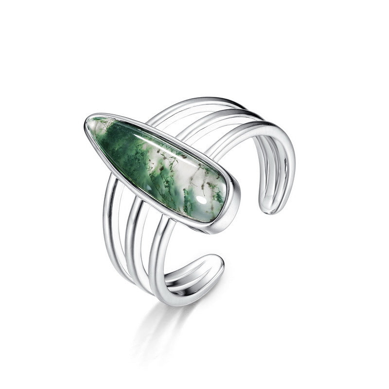 S925 Sterling Silver Jewelry Ring Natural White Shell Gemstone Vintage Style Rings