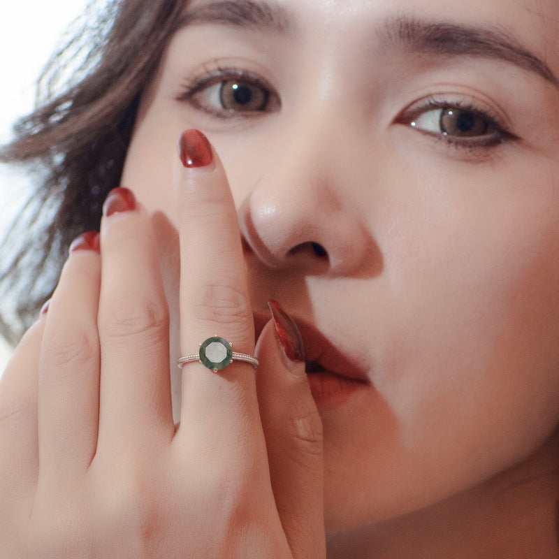 S925 Sterling Silver Jewelry Ring Natural Citrine Gemstone Gold Plating Simple Luxury Rings
