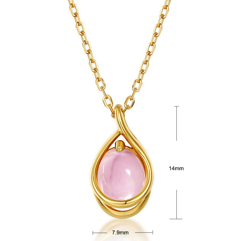 S925 Sterling Silver Jewelry Pendants Natural Rose Quartz Gemstone Necklace Charms