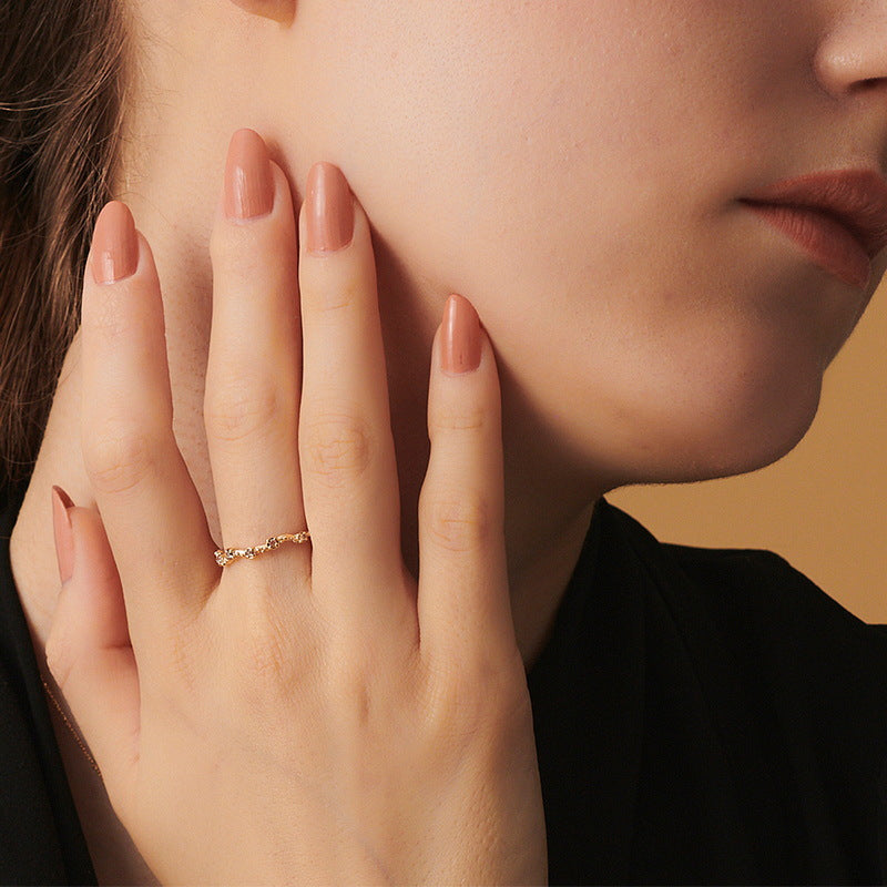 S925 Sterling Silver Jewelry Ring Natural Clear Quartz Gemstone Fashion Style Rings