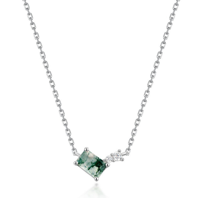 S925 Sterling Silver Jewelry Necklace Natural London Blue Topaz Gemstone Charms Necklace