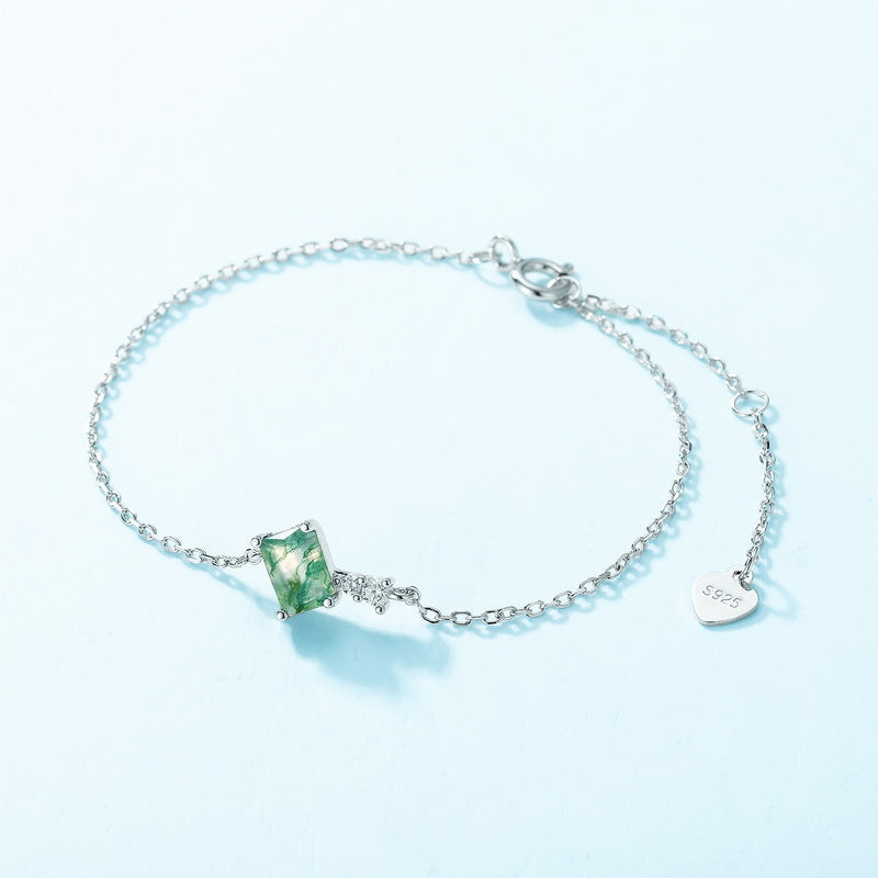 S925 Sterling Silver Jewelry Bracelet Natural London Blue Topaz Gemstone Chain Bracelets