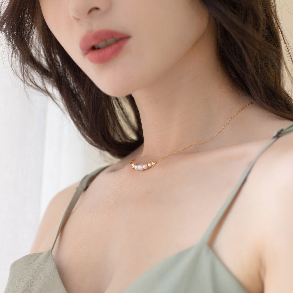 S925 Sterling Silver Jewelry Necklace Shell Pearl Gemstone Charms Choker Necklaces