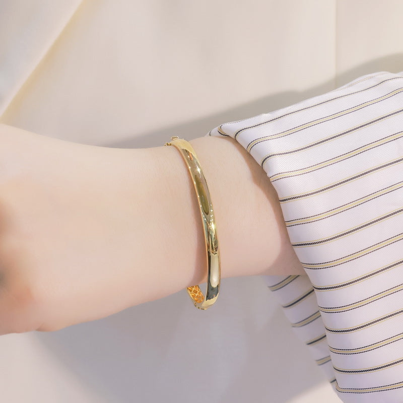 S925 Sterling Silver Jewelry Bangle Hand Made Wire Drawing Craft Silky Surface Texture Palace Style Bangles