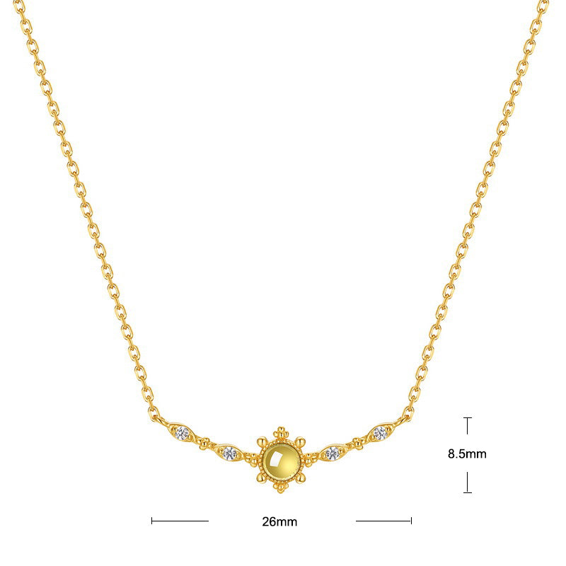 S925 Sterling Silver Jewelry Necklaces Peridot Gemstone Fashion Simple Luxury Necklace
