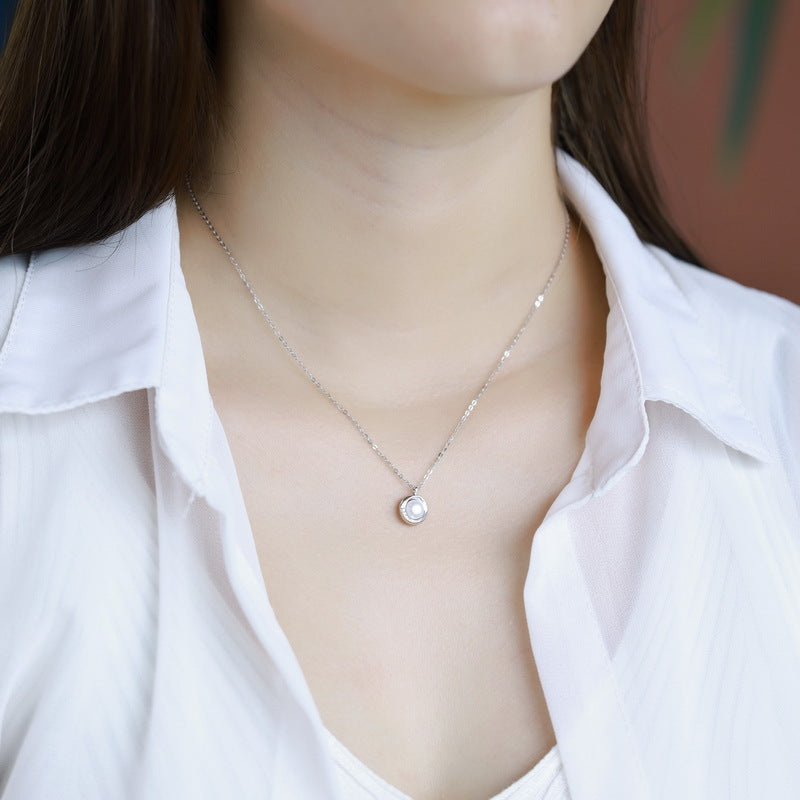 S925 Sterling Silver Jewelry Necklace Natural Freshwater Pearl Gemstone Simple Luxury Necklace