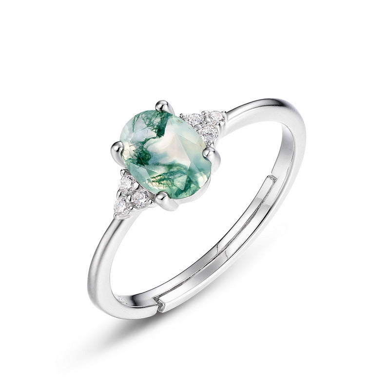 S925 Sterling Silver Jewelry Ring Natural Amethyst Gemstone Gold Plating Rings
