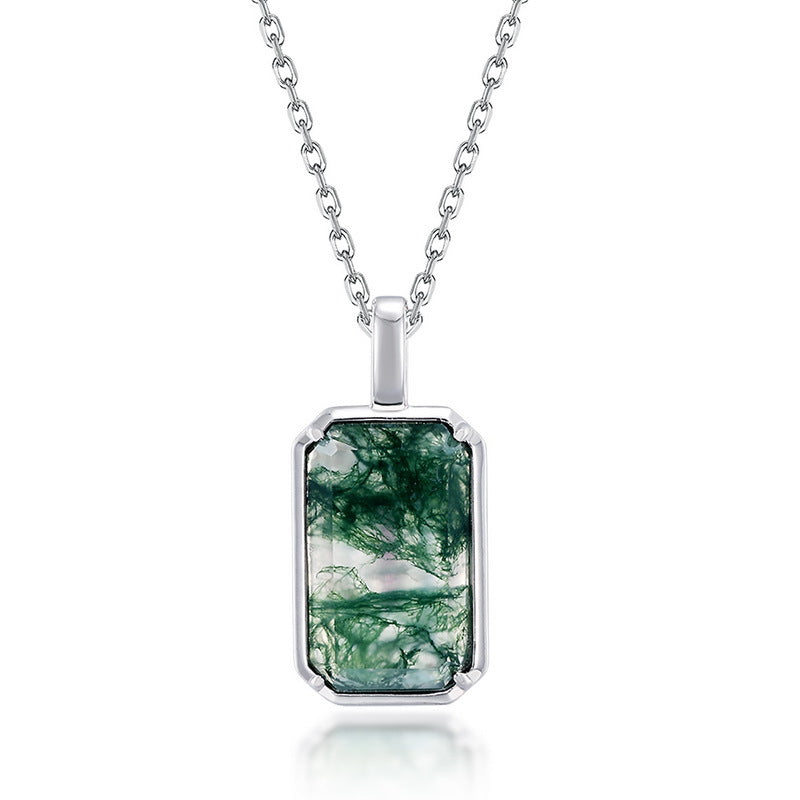 S925 Sterling Silver Jewelry Pendants Natural Clear Quartz Gemstone Necklace Charms