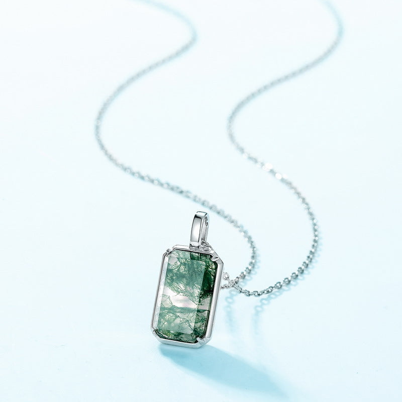 S925 Sterling Silver Jewelry Pendants Natural Clear Quartz Gemstone Necklace Charms