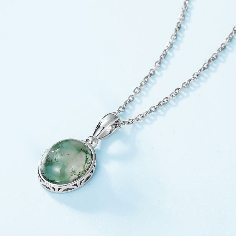 S925 Sterling Silver Jewelry Pendants Natural Malachite Gemstone Gold Plating Necklace Charms