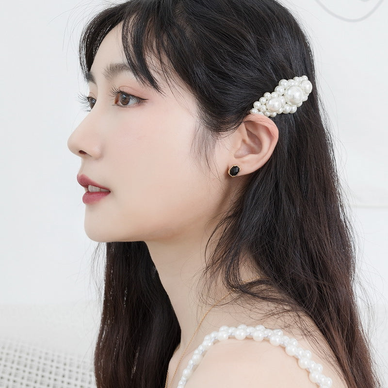 S925 Sterling Silver Jewelry Earrings Natural Black Onyx Gemstone Vintage Style Earrings