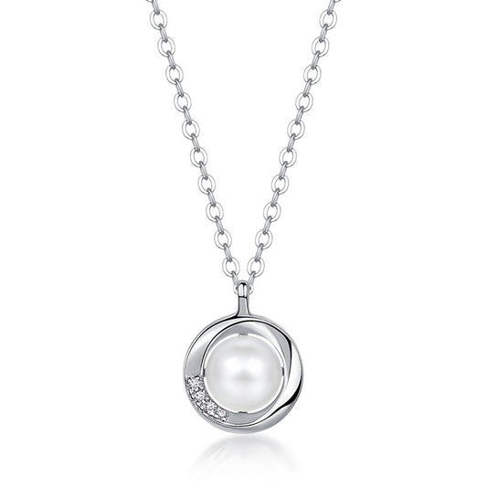 S925 Sterling Silver Jewelry Necklace Natural Freshwater Pearl Gemstone Simple Luxury Necklace