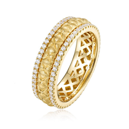 S925 Sterling Silver Jewelry Ring Hand Made Wire Drawing Craft Silky Surface Rotable Style Band Rings