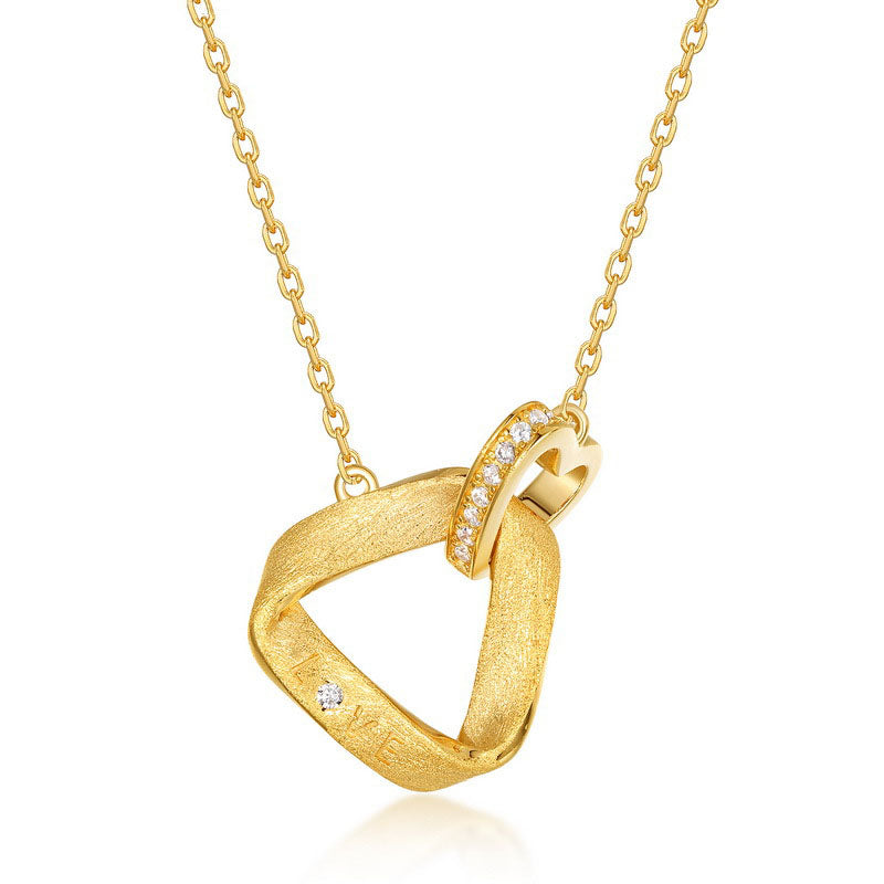 S925 Sterling Silver Jewelry Necklace White Zircon Gemstone Brushed Finish Charms Necklaces