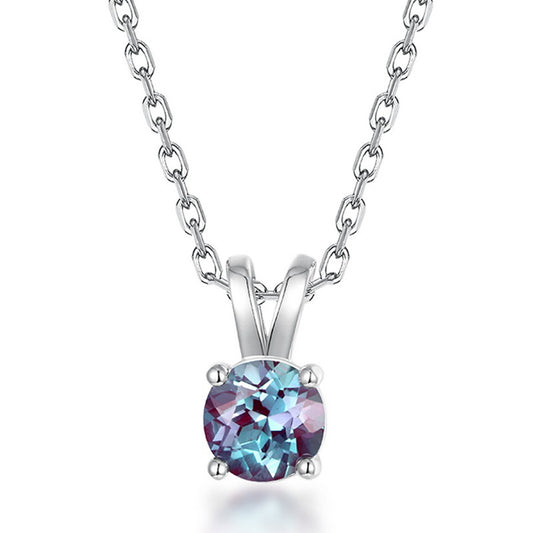 S925 Sterling Silver Jewelry Necklace Pendant Alexandrite Gemstone Cute Rabbit Pendant