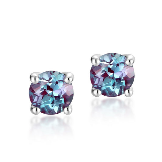 S925 Sterling Silver Jewelry Earrings Alexandrite Gemstone Simple Luxury Earrings