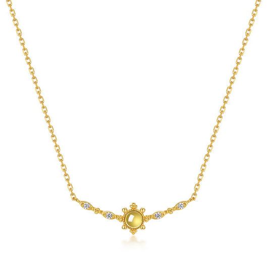 S925 Sterling Silver Jewelry Necklaces Peridot Gemstone Fashion Simple Luxury Necklace