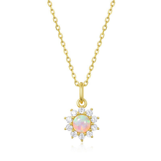 S925 Sterling Silver Jewelry Charms Magical Color Opal Gemstone Star Style Necklace Pendant