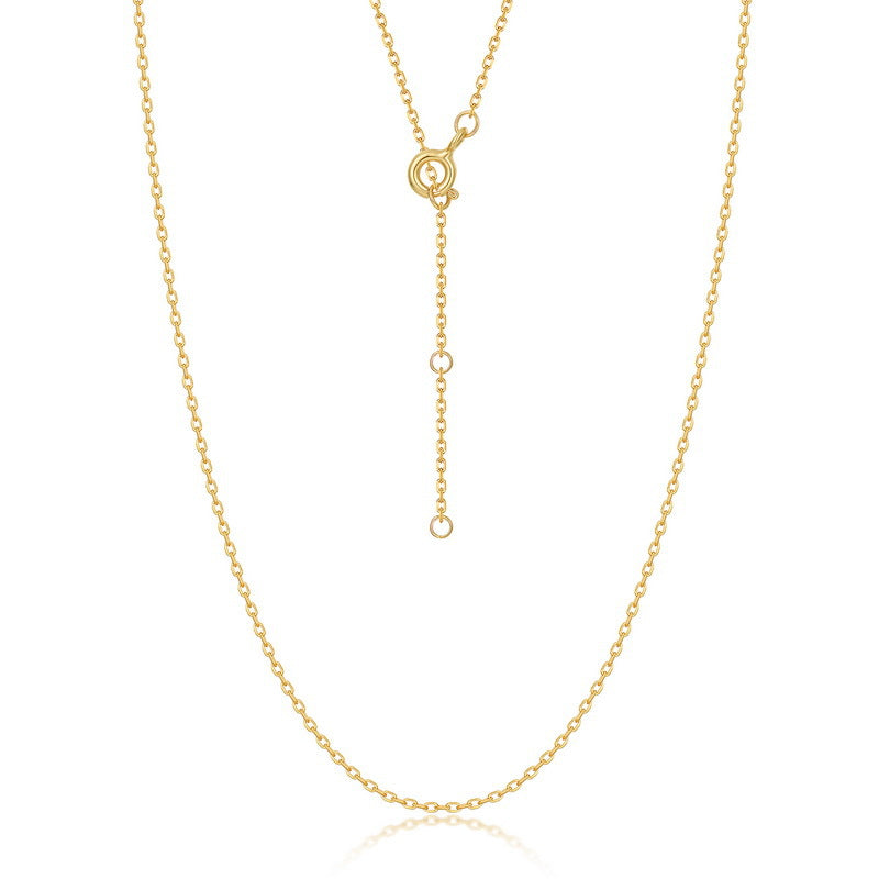 S925 Sterling Silver Jewelry Chain Gold Plating Length Adjustable 1.5mm Necklace Chains