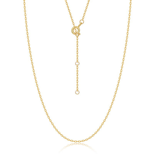 S925 Sterling Silver Jewelry Chain Gold Plating Length Adjustable 1.5mm Necklace Chains