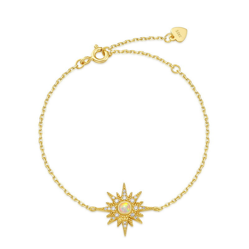 S925 Sterling Silver Jewelry Bracelet Opal Gemstone Starlight Style Luxury Bracelets