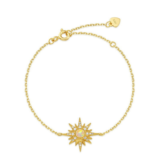 S925 Sterling Silver Jewelry Bracelet Opal Gemstone Starlight Style Luxury Bracelets