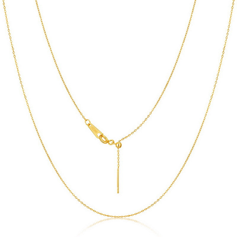 S925 Sterling Silver Jewelry Chain Gold Plating Length Adjustable Bead Necklace Chains