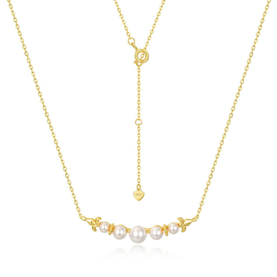 S925 Sterling Silver Jewelry Necklace Shell Pearl Gemstone Charms Choker Necklaces